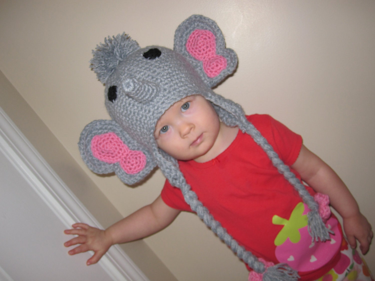 Crochet elephant hat newborn - adult, made to order, photography prop