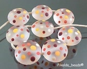 Handmade Lampwork Glass 8 Beads Colorful Set--AUTUMN DOT--SRA--make to order--