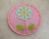 Felt Flower Hair Clip - Pink