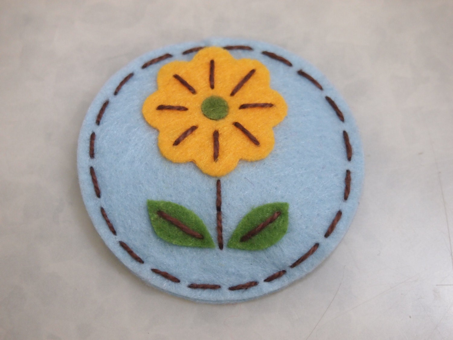 Felt Flower Hair Clip (Blue)