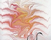 Phoenix Rising - Original Marbling Art, Hand Marbled Paper, The Original "Marbled Graphics"TM by Robert Wu