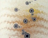 Bouquet & Tiger Eyes - Original Marbling Art, Hand Marbled Paper, The Original "Marbled Graphics"TM by Robert Wu