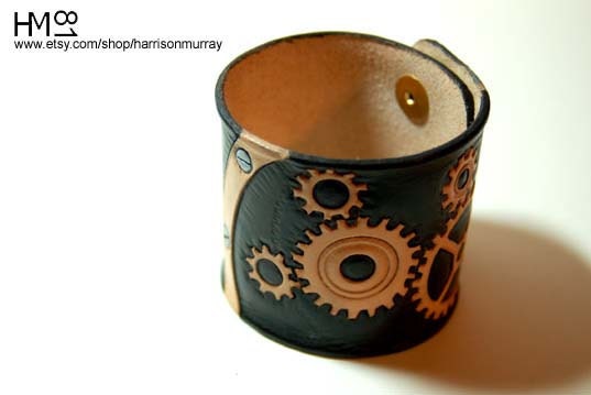 Steampunk Grinding Gears Cuff