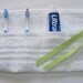 Terrycloth Toothbrush and Paste Travel Pouch in Clean White...popular little gift...free shipping