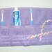 Terrycloth Toothbrush and Paste Travel Pouch in Grape Crush...popular gift...free shipping