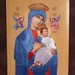 Lady of Perpetual Help religious card Silk embroidery religious vintage