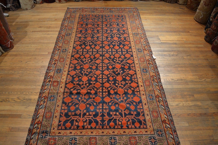 S2061 size 5.7 x 11.6 Antique Khotan Rug / Vintage Oriental Rug