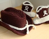 Crochet Cowboy Hat and Boot Set - Newborn Photo Prop - Cowboy Photo Prop