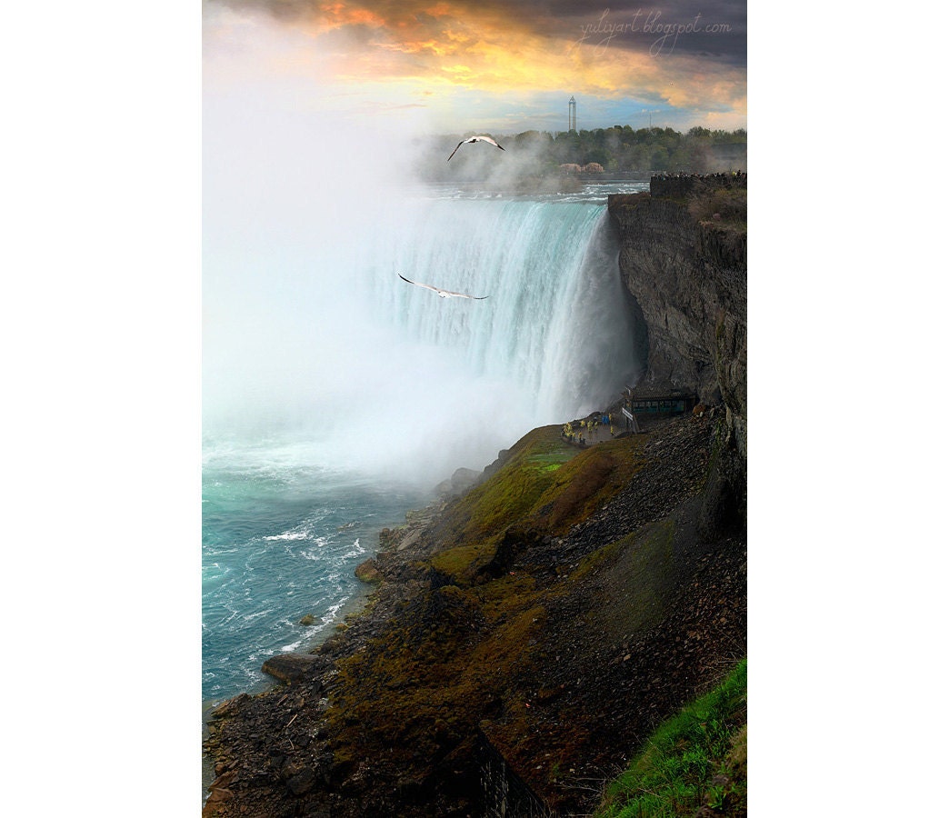 Niagara Falls at Sunset - romantic honeymoon sunset fine art photo print wedding beauty nature twilight aphrodisiac love bride valentine