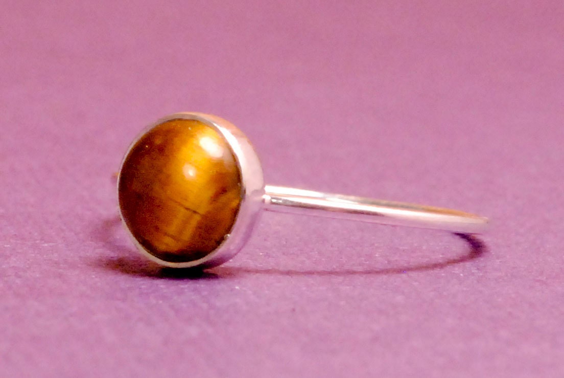 Custom Simple Stacker Tiger Eye Ring