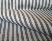 Fabric Linen flax cloth Black Stripe Medium Weight ECO-friendly - last 1 piece 55 x 59 inch