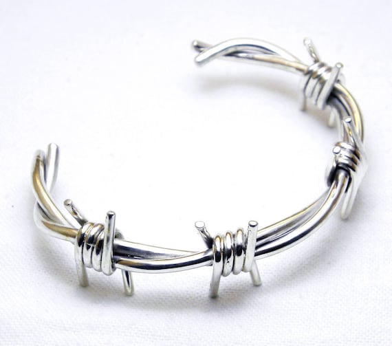 Barbed wire bracelet in sterling silver