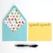 SALE Duck Stationery Set . Quack Quack . Modern Calligraphy . Mustard Yellow Cards with Duck Lined Aqua Envelopes . Set of 6