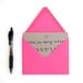 Modern Mother's Day Card with Handwritten Calligraphy . You're My Very Favorite Mom . Grey Card with Hot Pink Envelope . Single