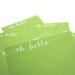 Oh Hello Spring Stationery . Modern Calligraphy . White Ink on Grass Green Notecards . Set of 5