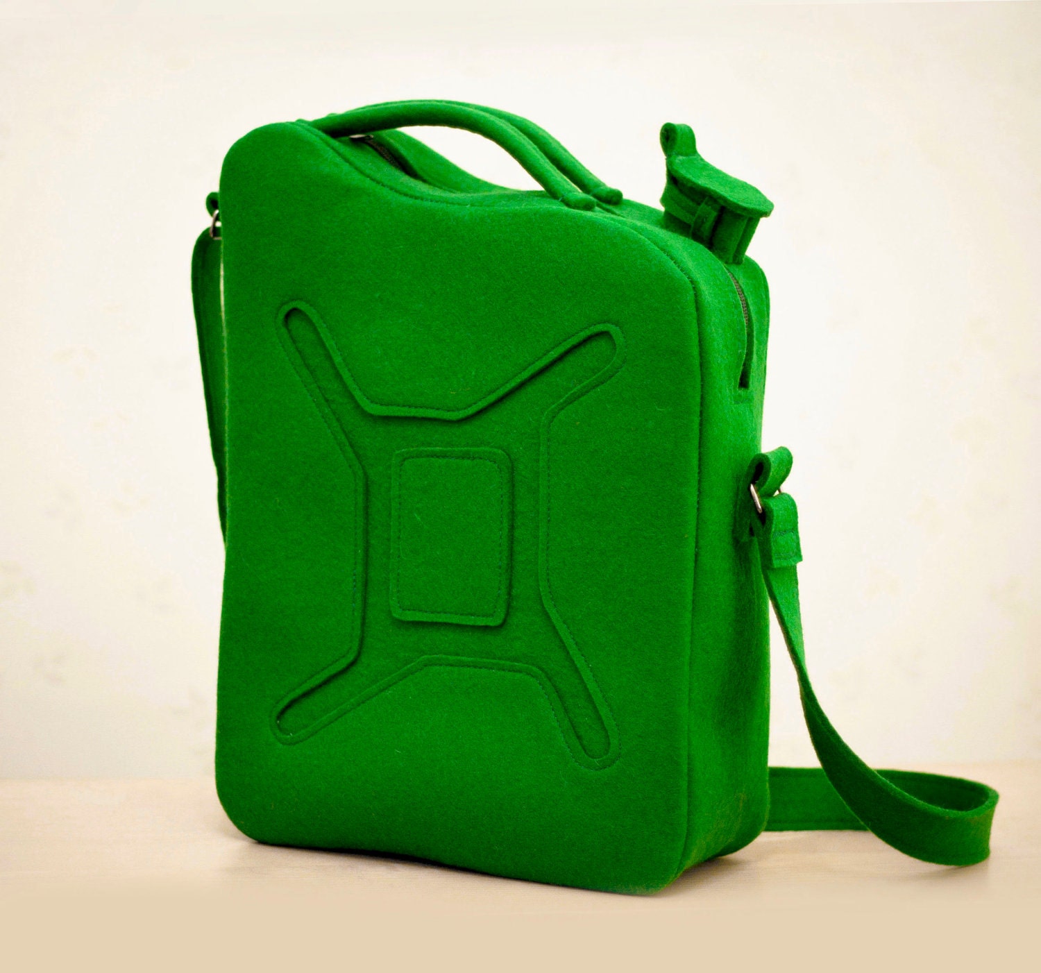 Green Felt Gas Can Bag