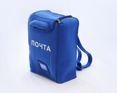 Blue Felt PO Box bag (backpack)