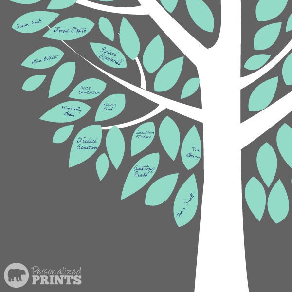 Personalized Canvas Wedding Tree Scroll - Guest Registry Signature Keepsake - 24x36 - 150 Signature Guestbook Scroll