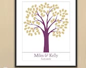 Finger Print Wedding Tree - Guestbook Print -  16x20 - 100 Signature Guestbook Keepsake Poster