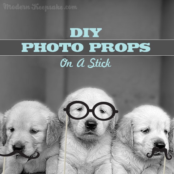 DIY Photobooth Party On A Stick Prop Set - Printable Digital File