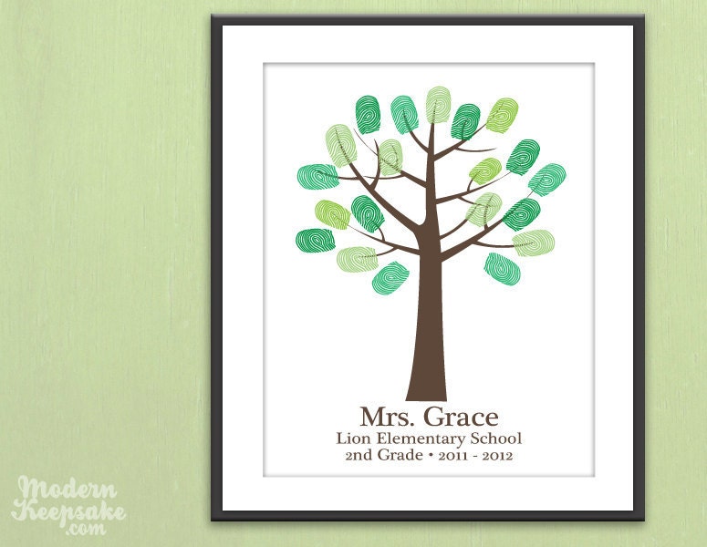 Teacher Appreciation Fingerprint Keepsake PRINTABLE FILE -  8x10 PDF