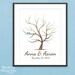 SALE - Fingerprint Wedding Tree with Love Birds - 100 Signature Print