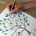 SALE - Fingerprint Wedding Tree with Love Birds - 100 Signature Print