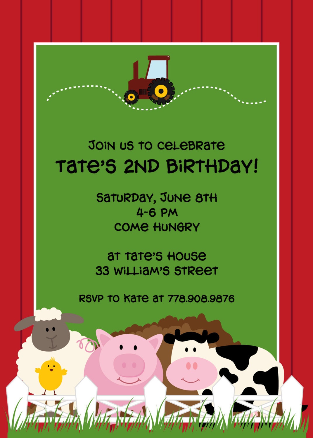 You Print Farm Animals Birthday Invitation Il_570xn