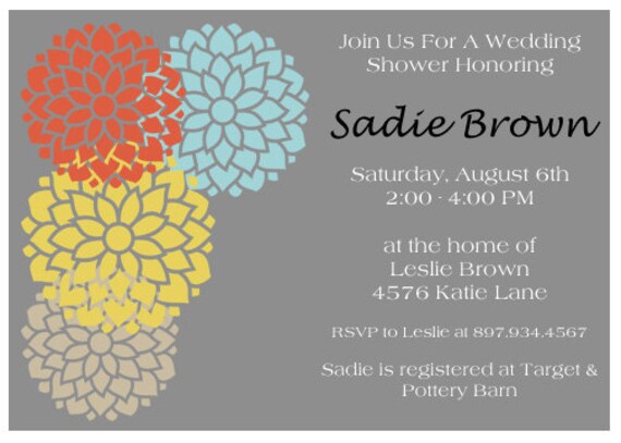 Printable Elegant Baby or Wedding Shower Invitation Il_570xn