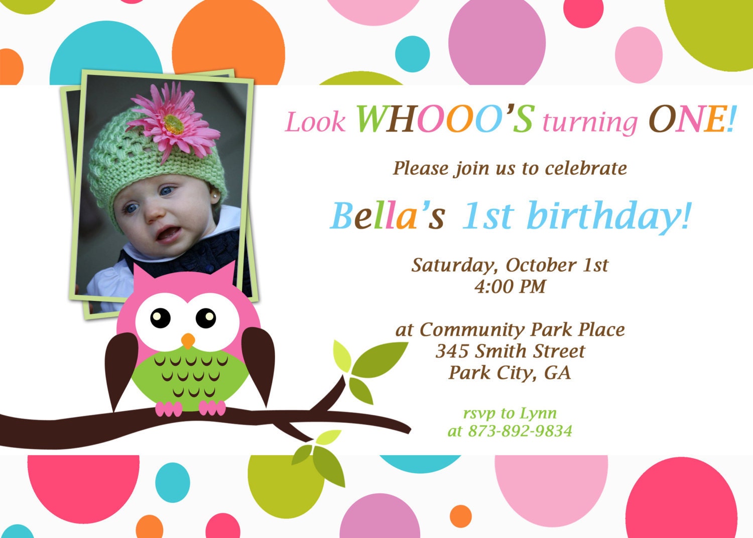 Cutest LOOK WHOOO birthday party invitation Il_570xn
