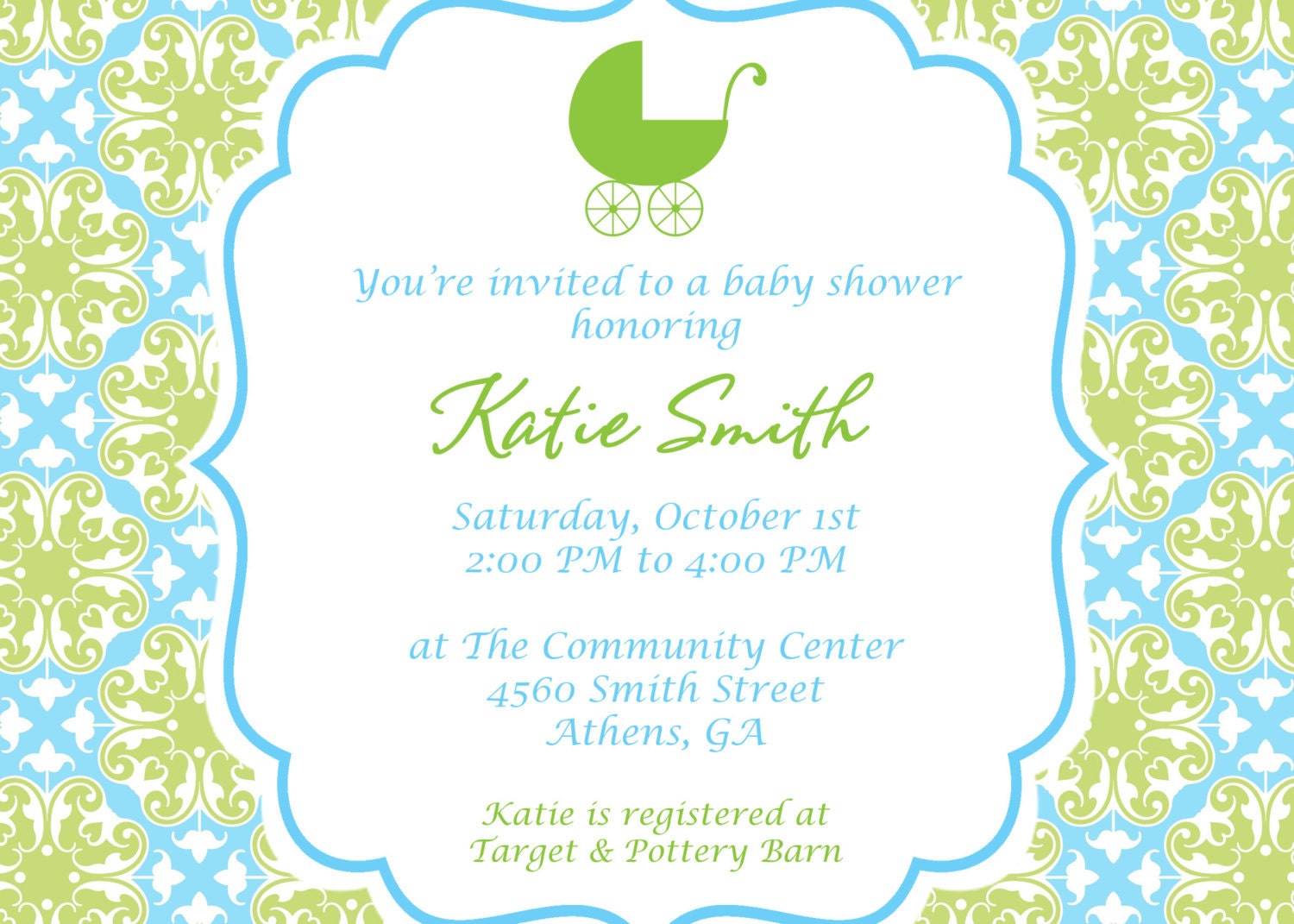 Printable Sweet Baby Boy Shower Invitation Il_570xn