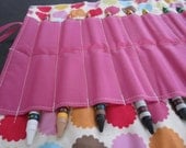 SALE Crayon Roll - Bright and Fun
