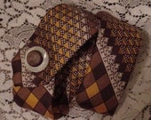 Silk Tie Cuff  Vintage Necktie Wrist Band Bracelet doubles as Choker Necklace Upcycled Brown Gold Striped Mens Neck Tie itsyourcountry