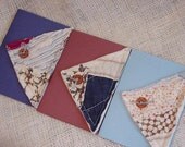 Vintage Patchwork Cards Cutter Quilt Everyday Blank Note Greeting Card Upcycled Stationery itsyourcountry