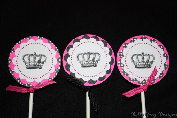 CUSTOM Toppers - Pretty Pink Princess Party - BellaGrey Designs Il_570xn