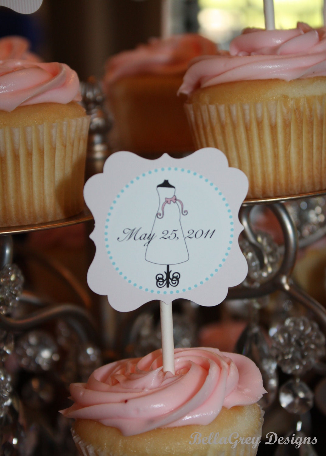 Glam Baby Shower Sip and See Gender Reveal Baby Sprinkle Party Circle Cupcake Topper Il_570xn