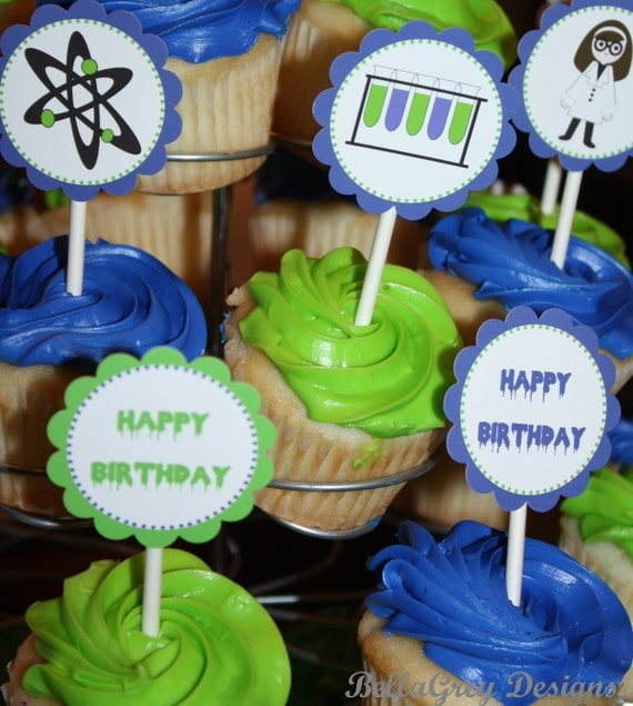 PRINTABLE Toppers - Custom Mad Scientist Party - BellaGrey Designs Il_570xn