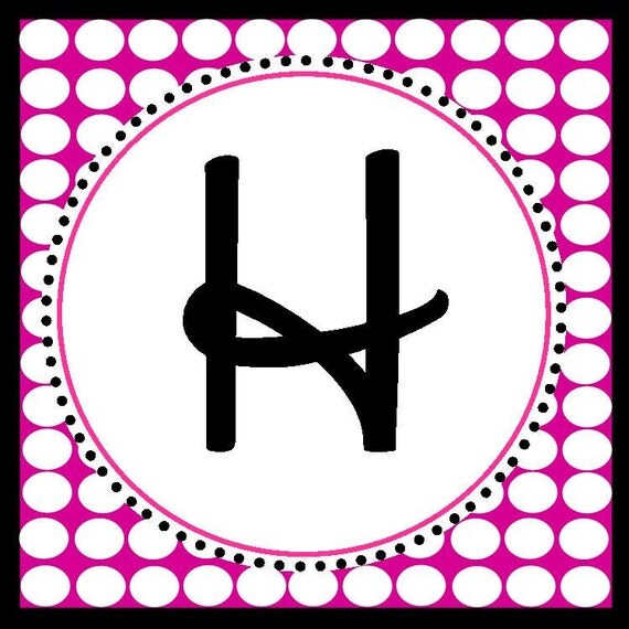 CUSTOM Party Banner - Custom Hot Pink & Black Polka Dot Party - BellaGrey Designs Il_570xn