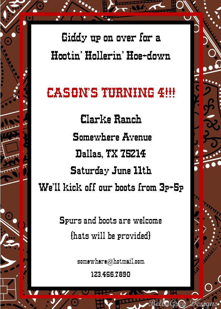 CUSTOM Invitations - Custom Hoe Down Party Collection - by BellaGrey Designs Il_570xn