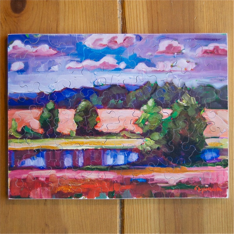 Jigsaw Puzzle, Handmade, Wooden, 57 pieces - "Dreamy Day"