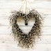 ANTIQUE WHITE HEART Wreath-Spring Door Wreath-Summer Wreath--Rustic Woodland Wedding-Scented Vanilla-Choose your Scent & Ribbon
