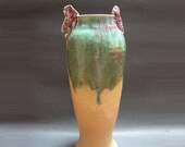 Stoneware Vase, Gallery Pottery, Purple Winged