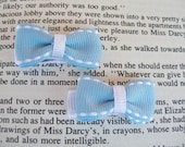 Baby Hair Clips-- Baby Blue Tuxedo Bow Baby Hair Snaps