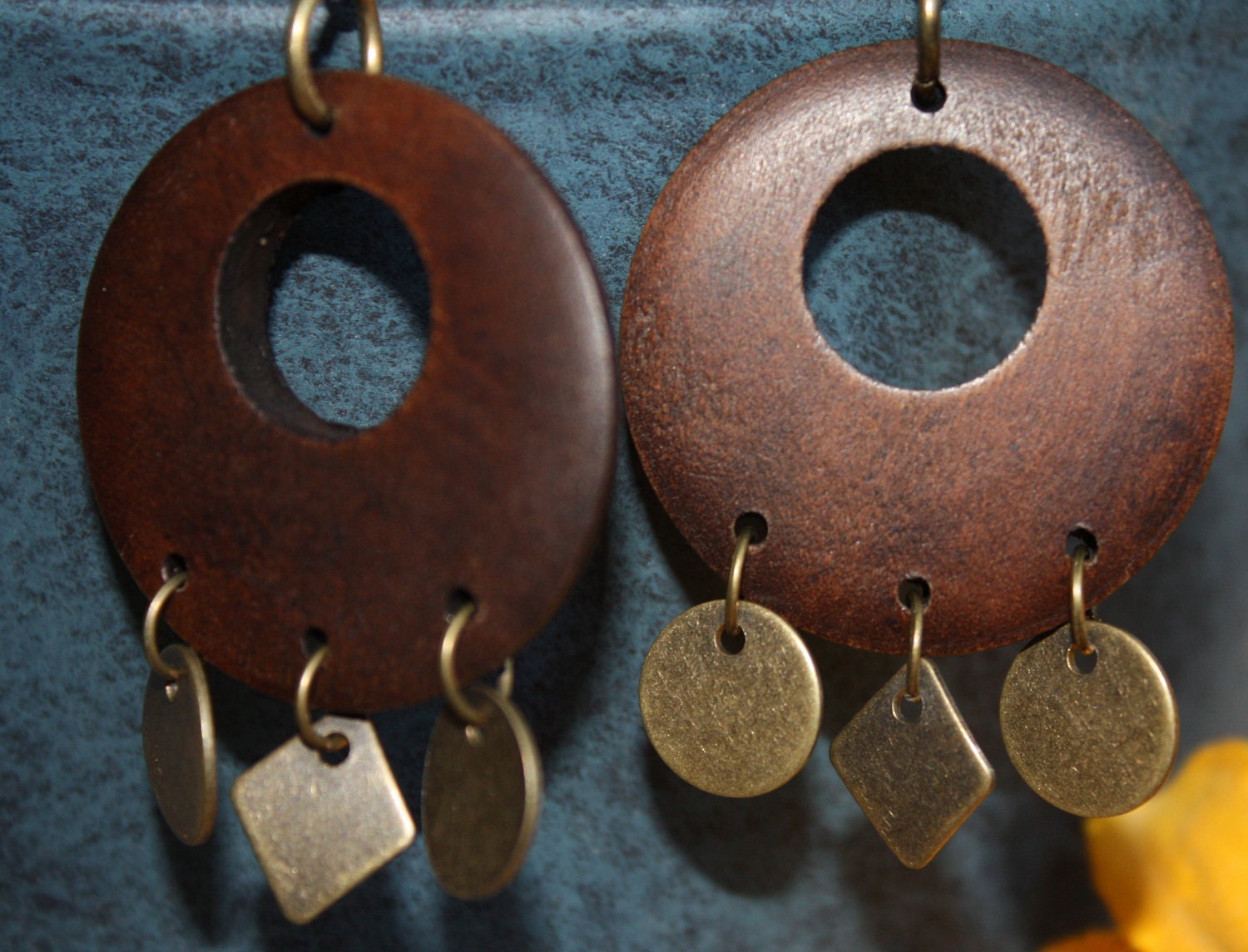 Wood hoop earrings