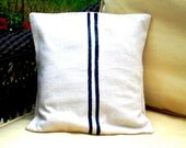 Canvas Feed Sack Pillow cover 12 x 12 navy