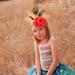 OOAK-One of a Kind- Orange Satin handmade peony bloom flower headband, fascinator with peacock feathers. "Claudia"
