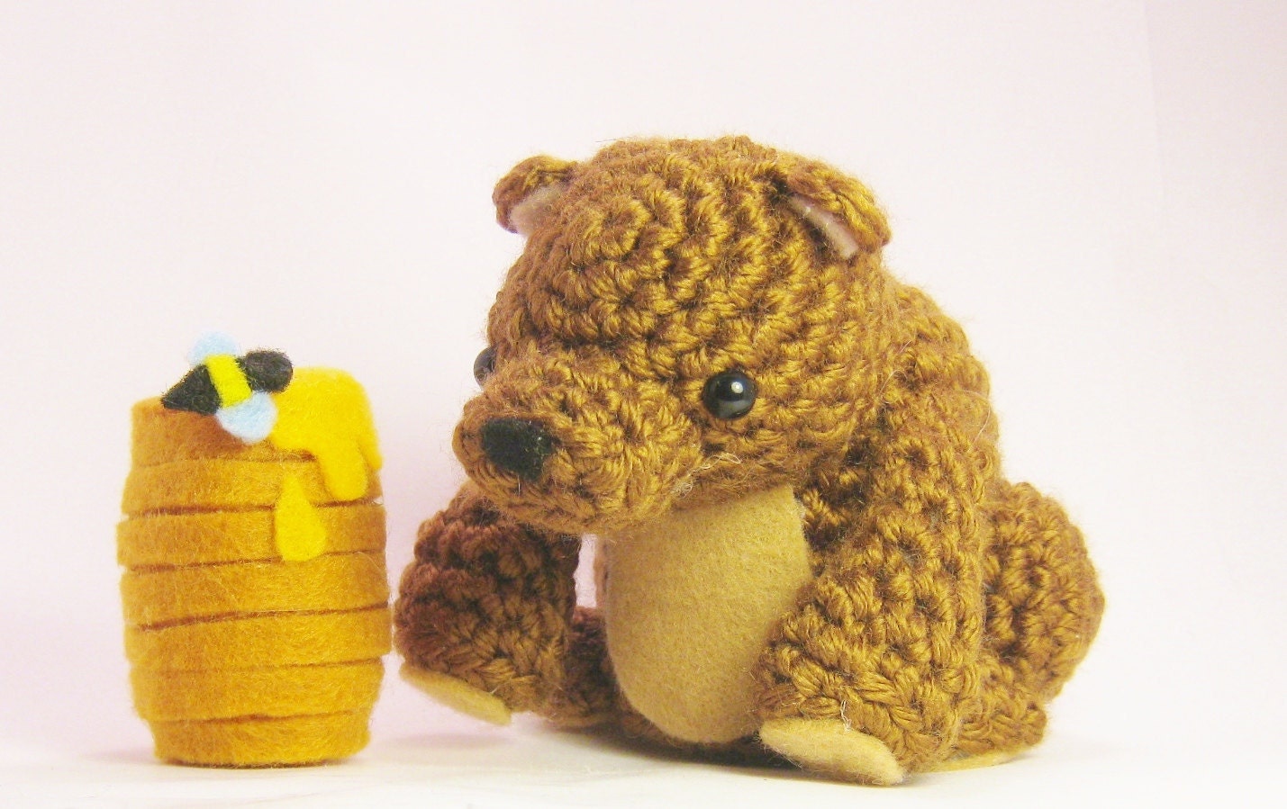 Crochet Grizzly Bear with Honey Bee Amigurumi Doll