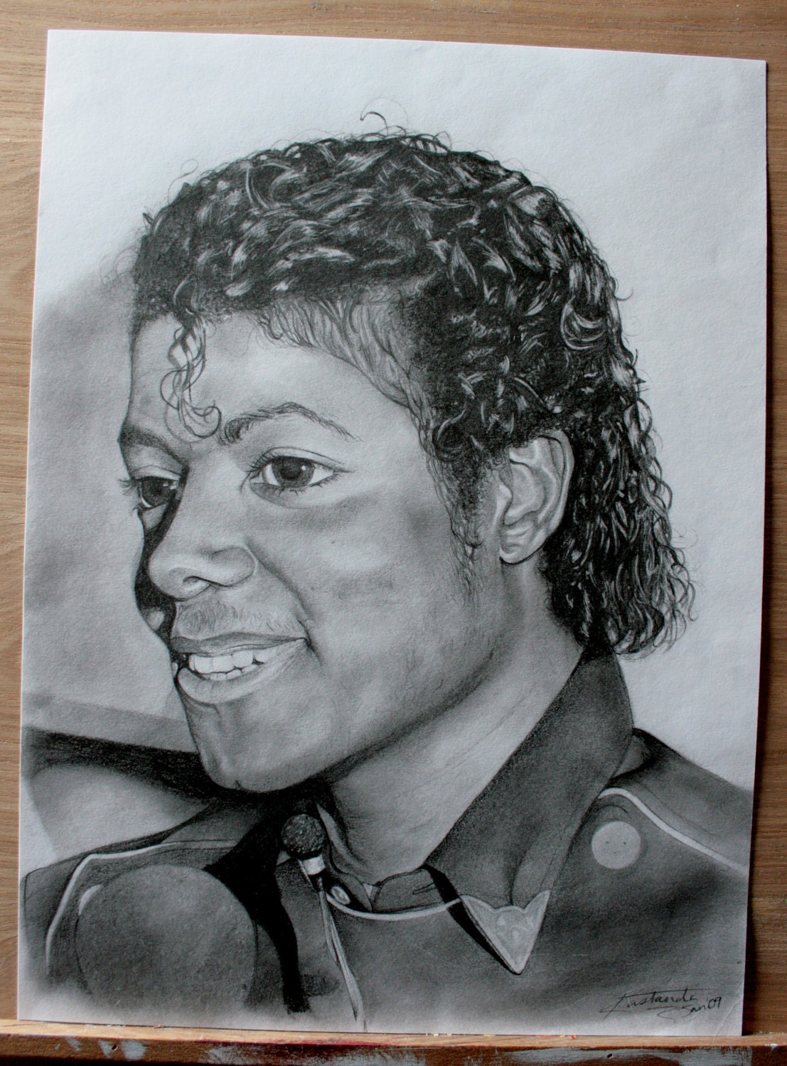 Items similar to ORIGINAL Realistic Michael Jackson Pencil Portrait