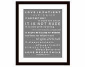 1st Corinthians 13 Love is Patient Christian Scripture Wall Art - Wall Decor -8x10 Print Poster