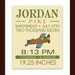 Baby Nursery Custom Birth Poster Childrens Art Print with Airplane